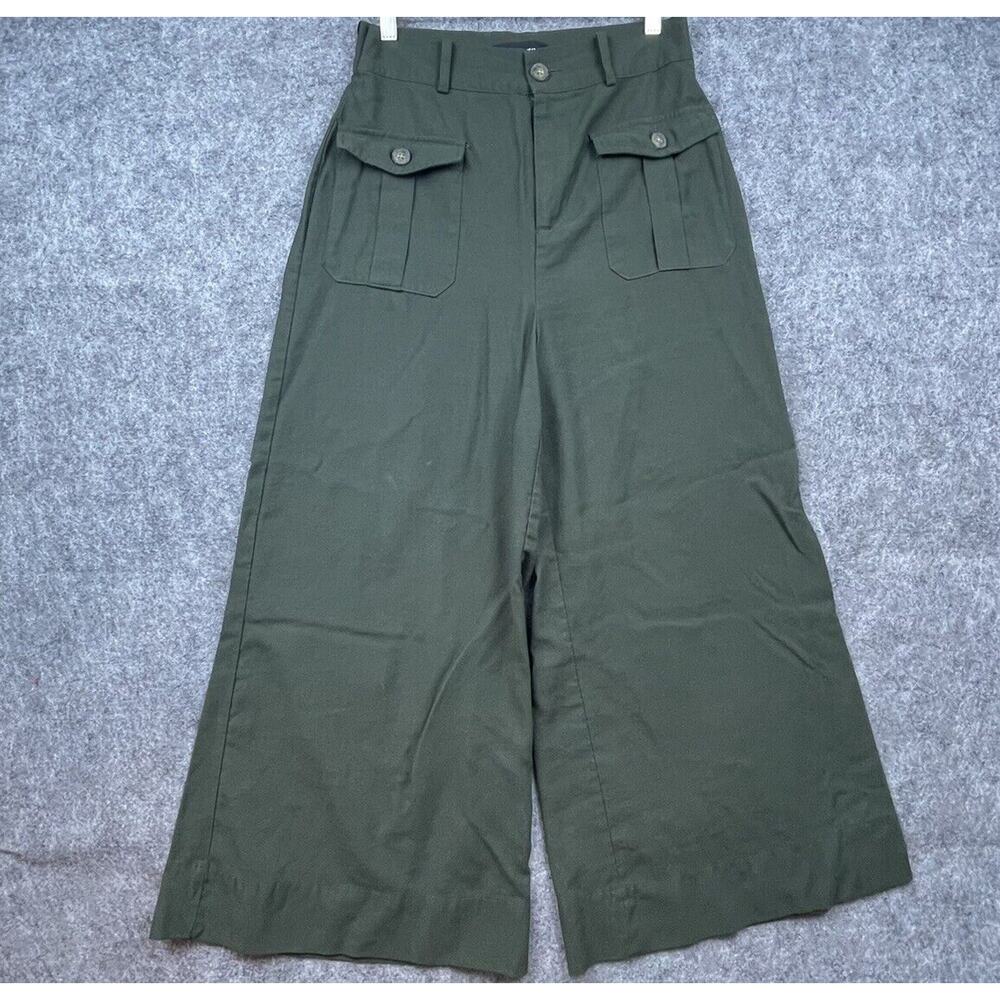 Who What Wear Pants Womens 10 Olive Wide Leg Baggy‎ Palazzo Trouser Skater